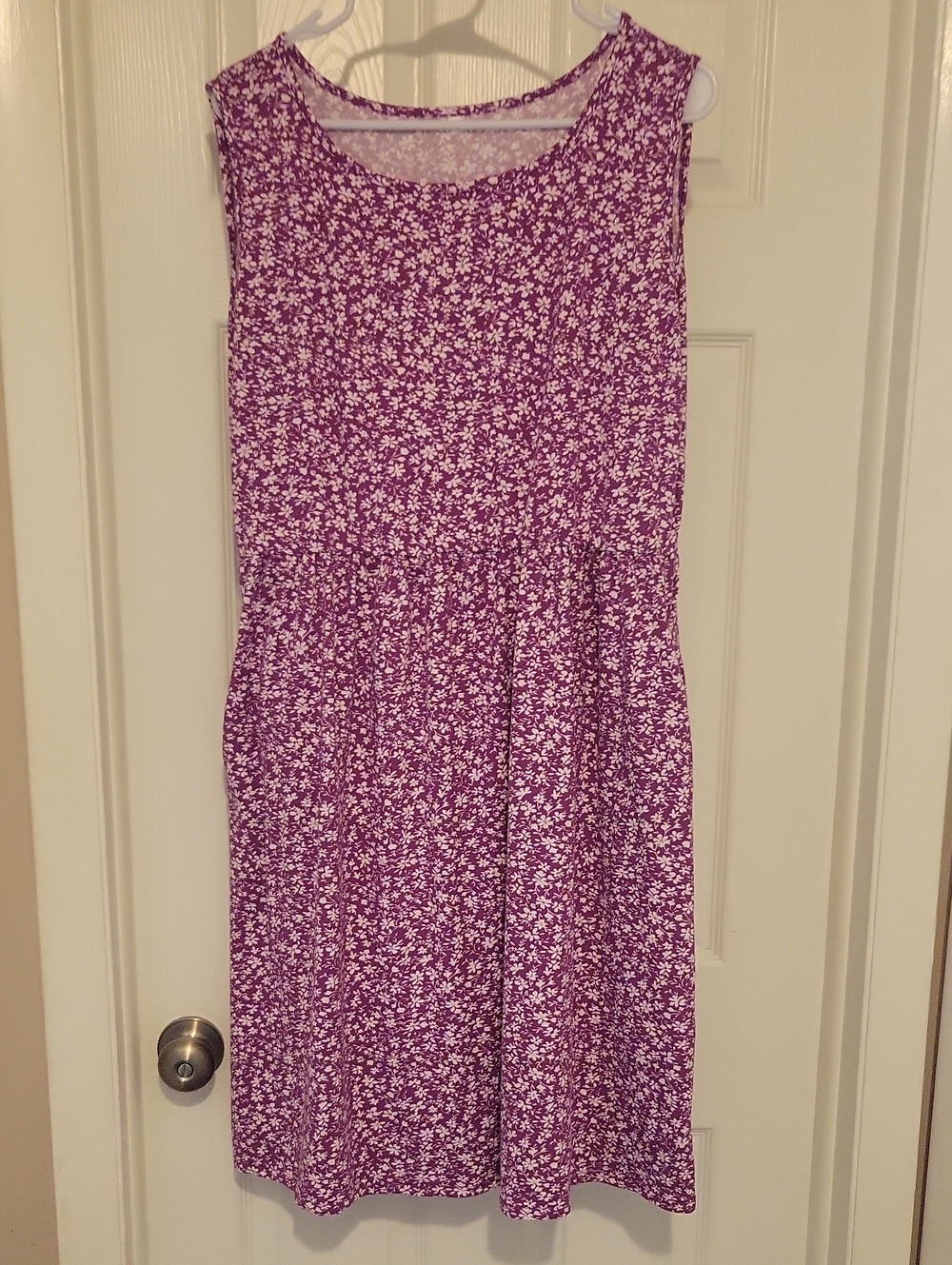 Purple Floral Sleeveless Day Dress